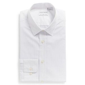 Tiger Of Sweden Adleyx Stripe Slim Fit Button-up Dress Shirt In Grey 41/16